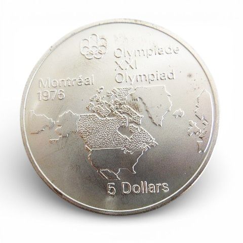 モントリオールオリンピック5ドル記念銀貨 銀925 約24.1g 1976年