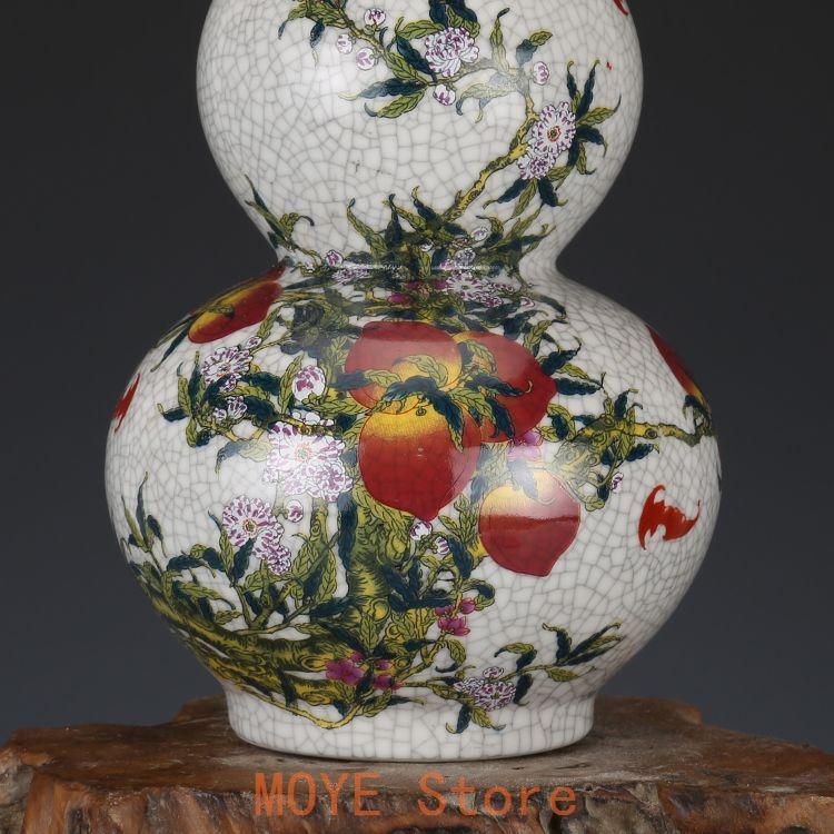 民国粉彩九桃五福紋蓋缶 現代工芸品 美術品 置物 民国粉彩九桃五福紋蓋