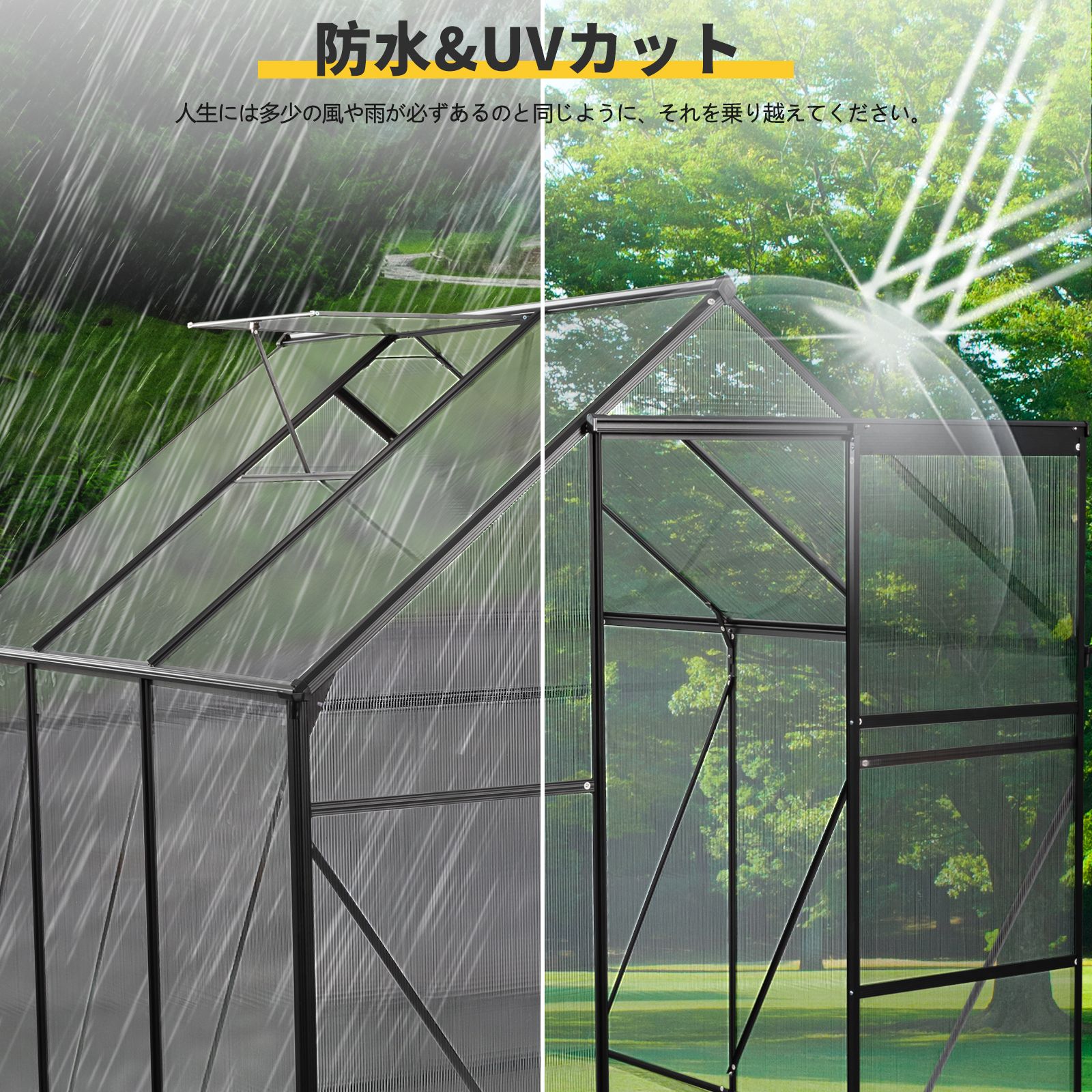 温室 保温 温室棚 収納庫 園芸用 ビニールハウス 190*190*195cm 頑丈