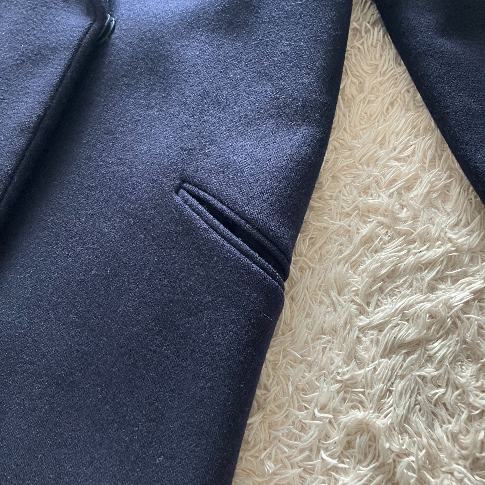 ミューズドゥドゥーズィエムクラス チェスターコート ネイビー ウール