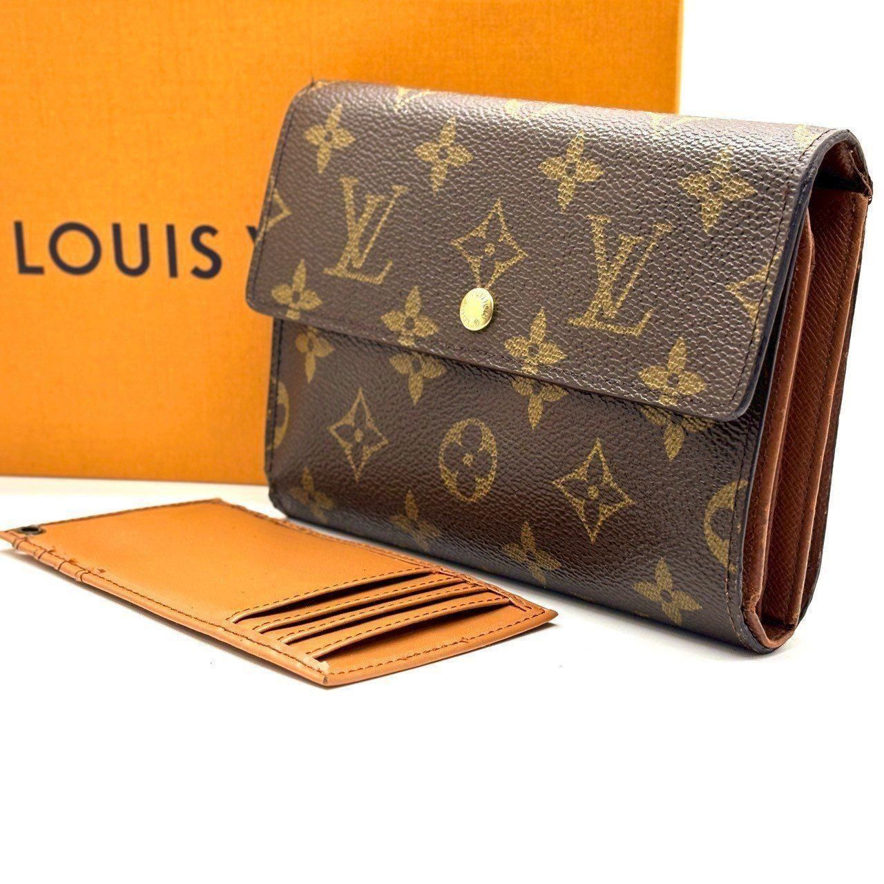 ルイヴィトン モノグラム エテュイパピエ 三つ折り財布 男女兼用