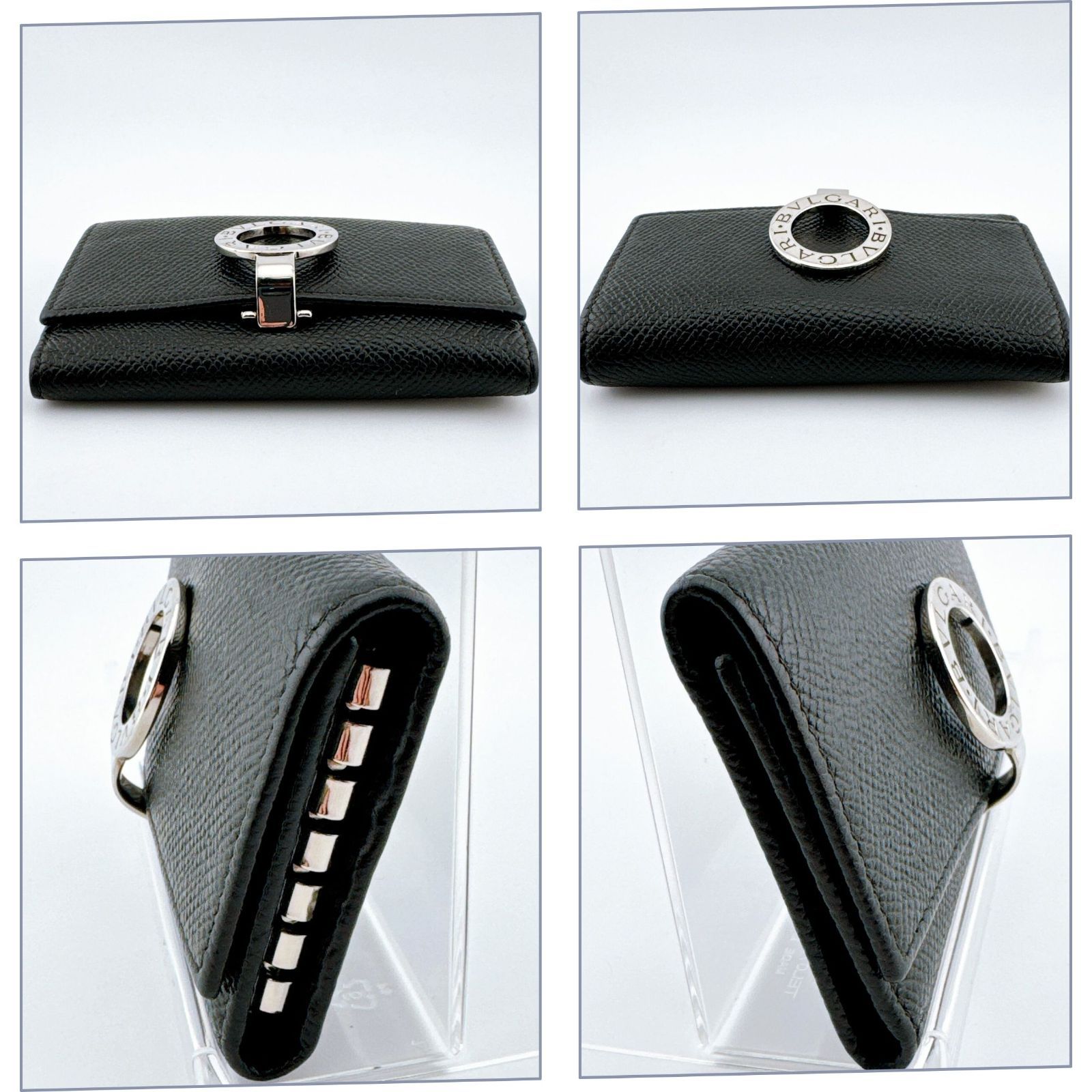 現行・極美品✨ブルガリ 6連キーケース サークルロゴ 黒 RFIDタグ 現行