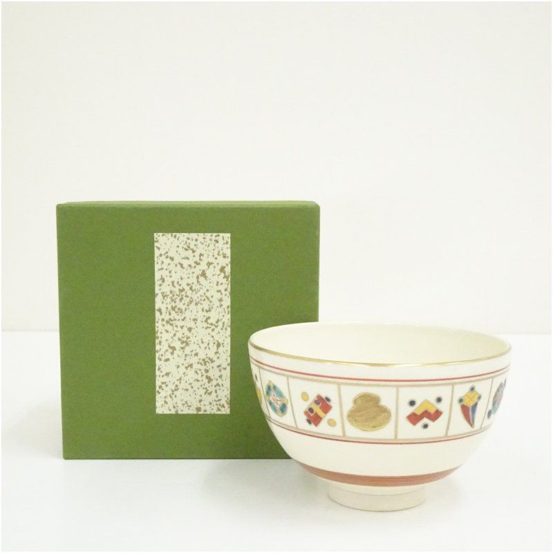 抹茶茶碗、色絵雛人形、橋本紫雲作、2番 抹茶茶碗、色絵雛人形、橋本