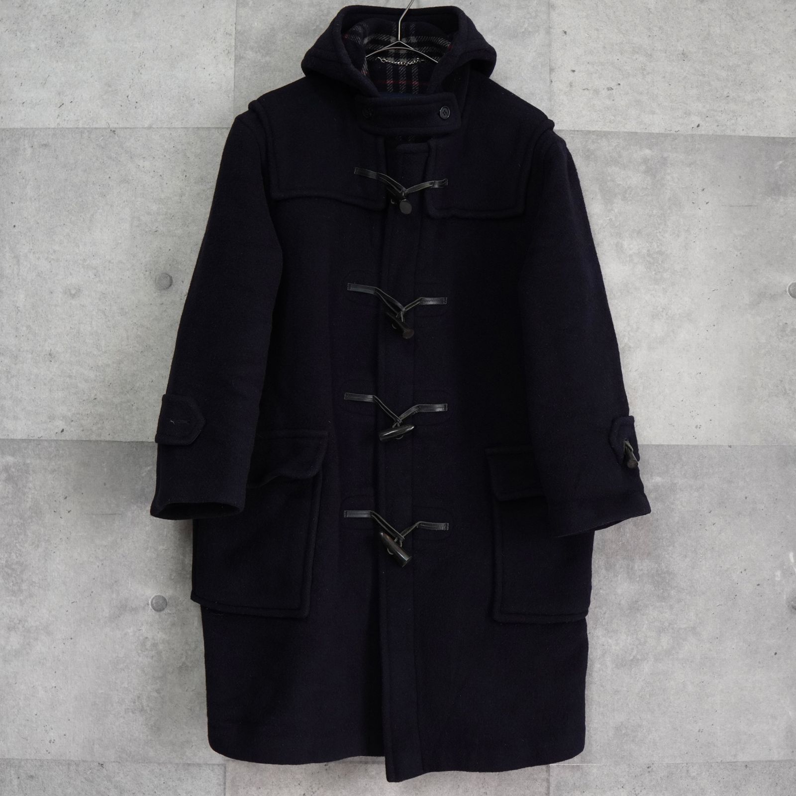 バーバリー ノバチェック裏地 ダッフルコート ネイビー - メルカリ