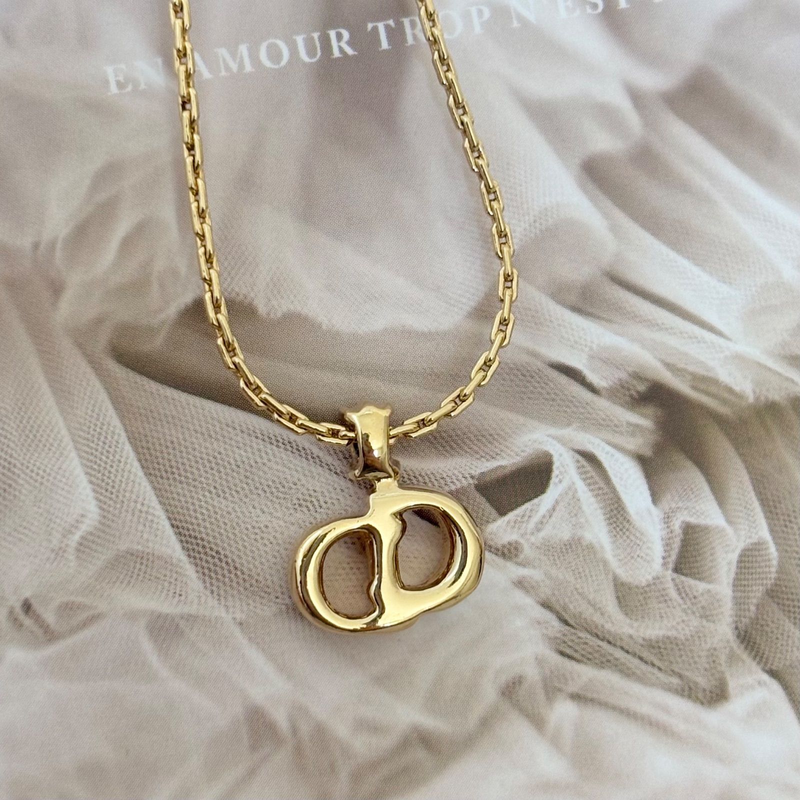 箱付き】【極美品】クリスチャンディオール ネックレス CDロゴ GP