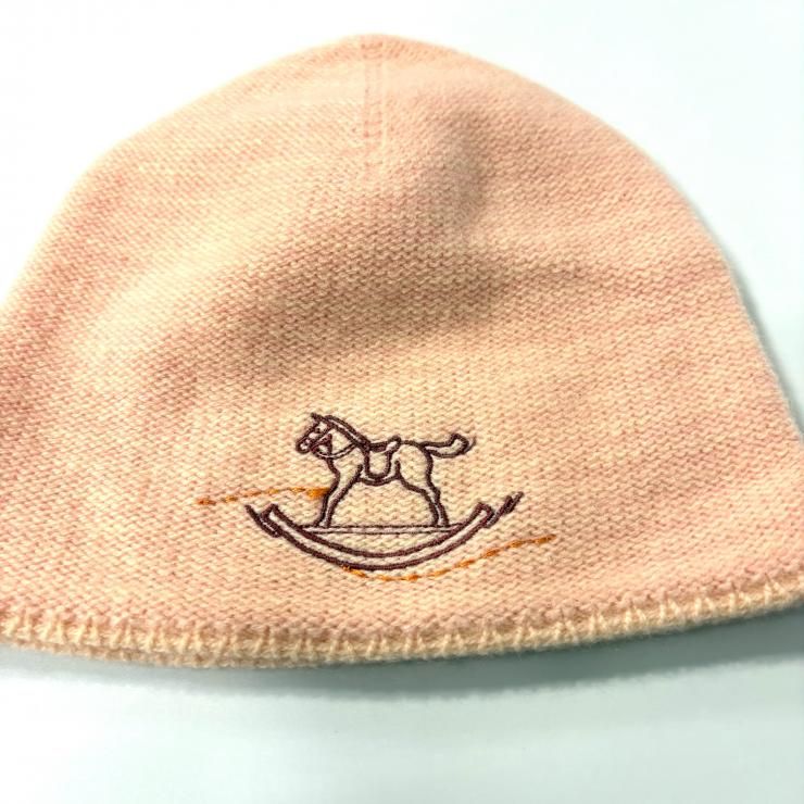 極 HERMES エルメス ベビー カシミヤ ニット帽子 イタリア製 高級