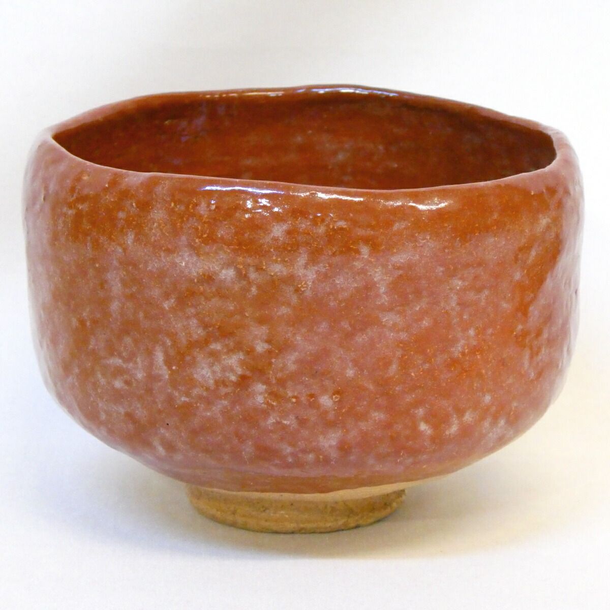 尋牛斎宗匠書付】八事窯 三代 中村道年作 銘「福寿」 赤茶碗 楽焼 赤楽