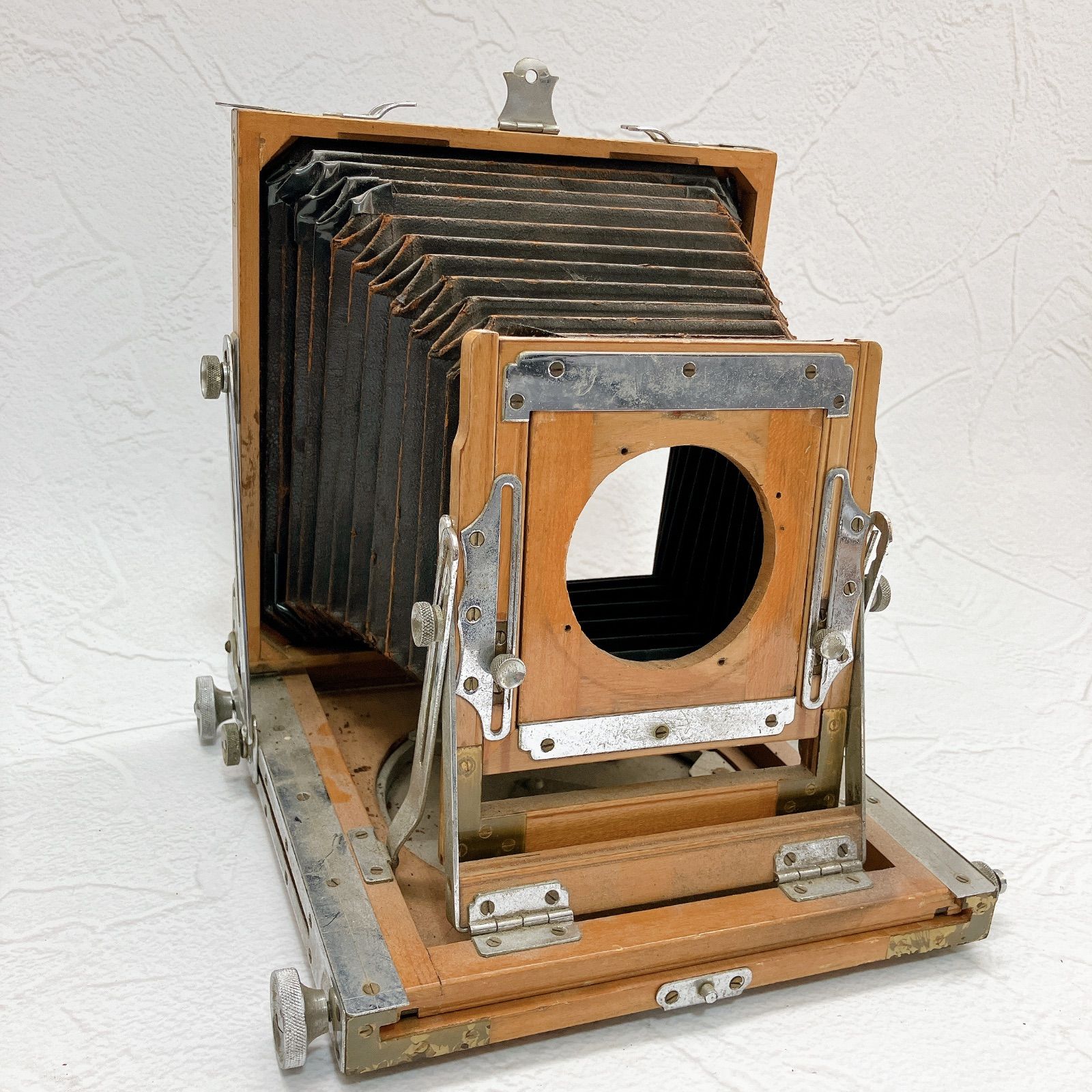 ジャンク] 古い木製蛇腹カメラ ジャンク扱 木製カメラ 蛇腹 レトロ
