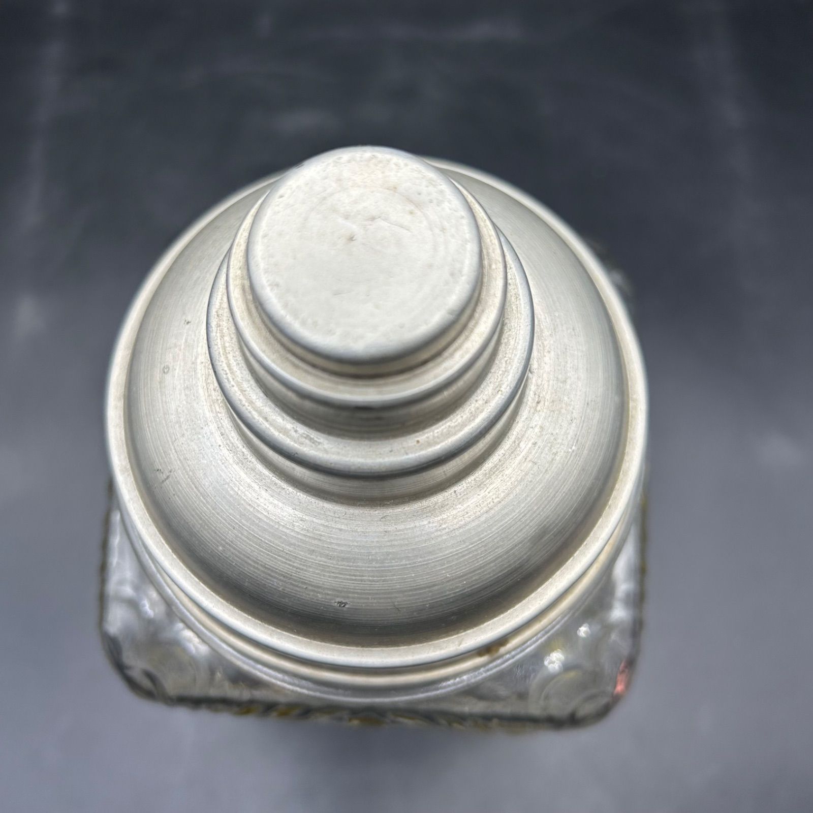 昭和レトロ お菓子瓶 ガラス あめや瓶 アルミ蓋 駄菓子 当時物