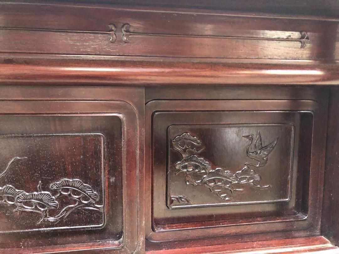 紫檀 違棚 飾棚 茶道具 透かし彫り 飾り棚/違い棚 紫檀/黒檀/透かし彫り