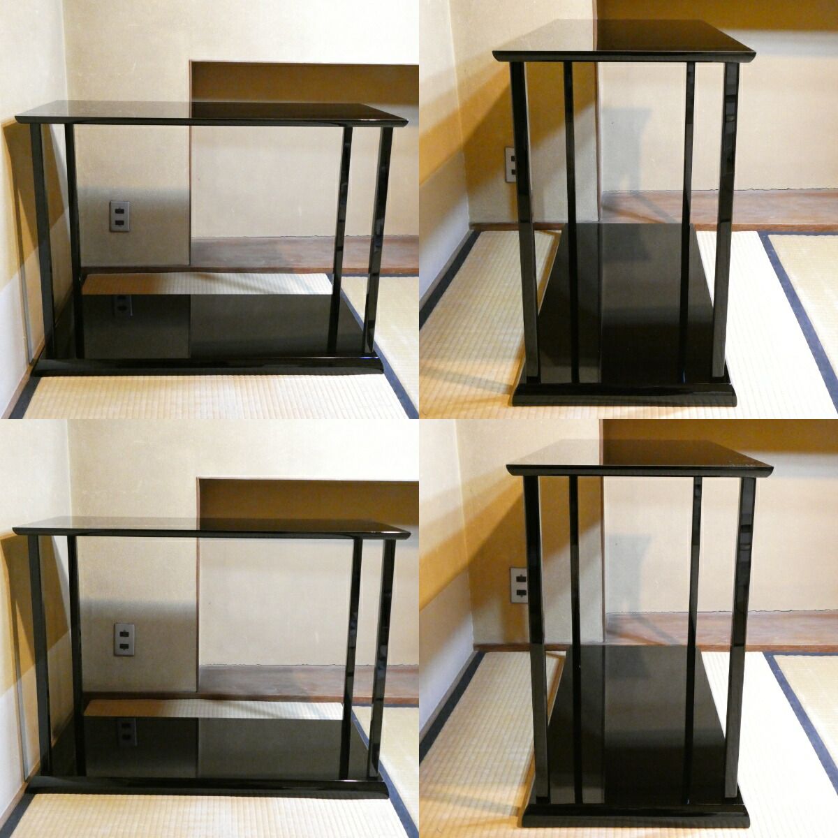 未使用 茶道具 塗師 静峰作 輪島塗 木製黒真塗 大円盆 共布 共箱 2026