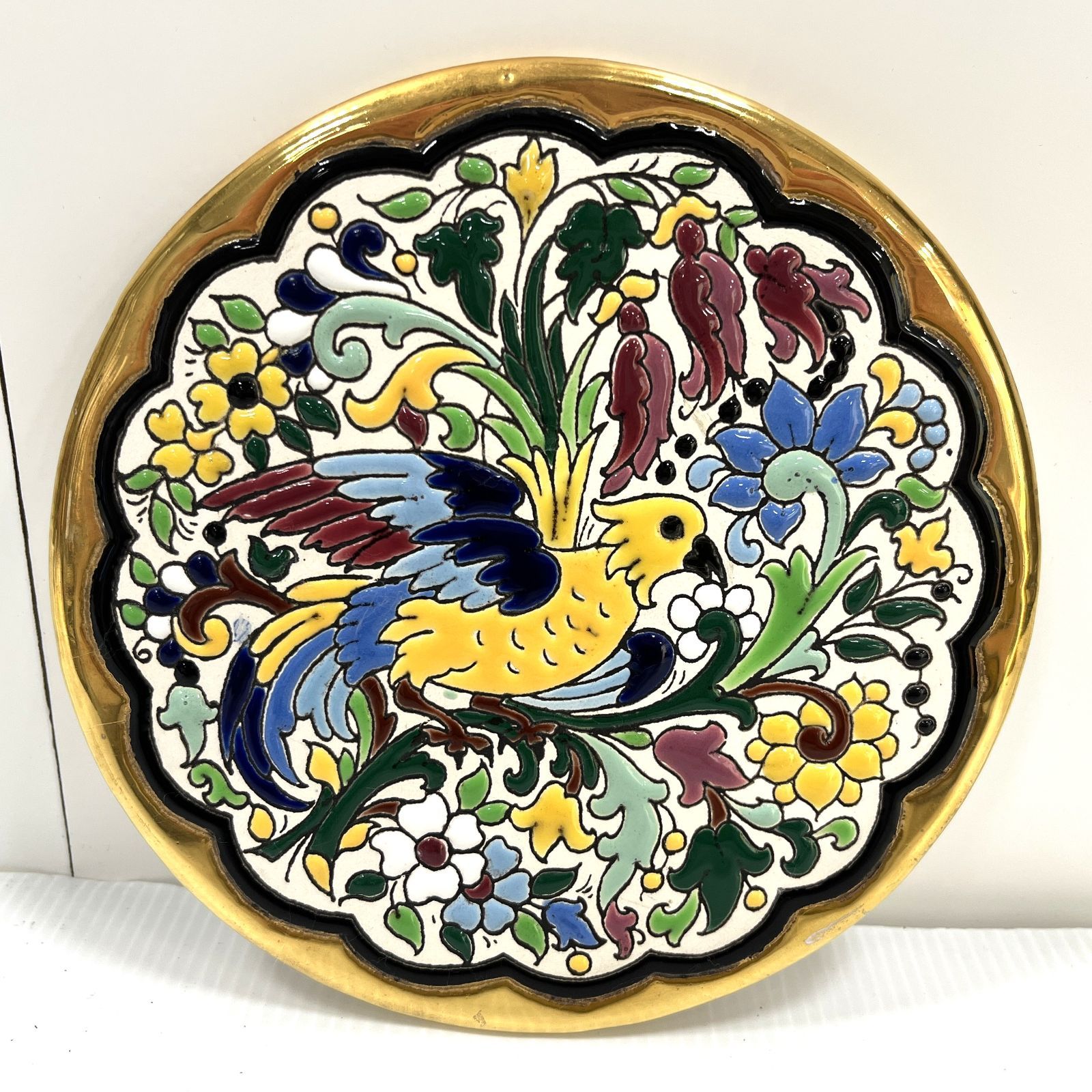 中古品】スペイン セビリア焼き 金彩 飾り絵皿 陶器 GM - メルカリ