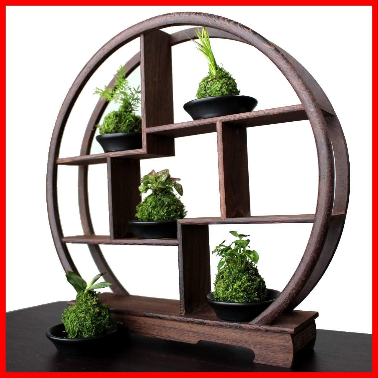 最短発送】モダン 和風 木製 アンティーク 花台 ディスプレイ 棚 台