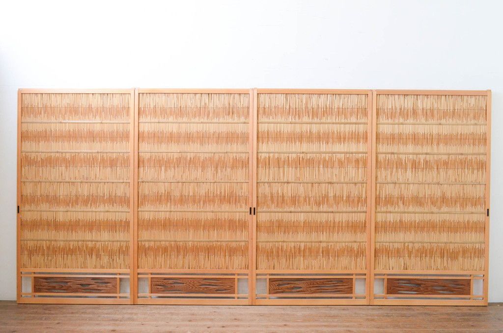 ▽現状販売▽ 夏戸4枚セット アンティーク建具 簾戸 御簾戸 簀戸 葭戸