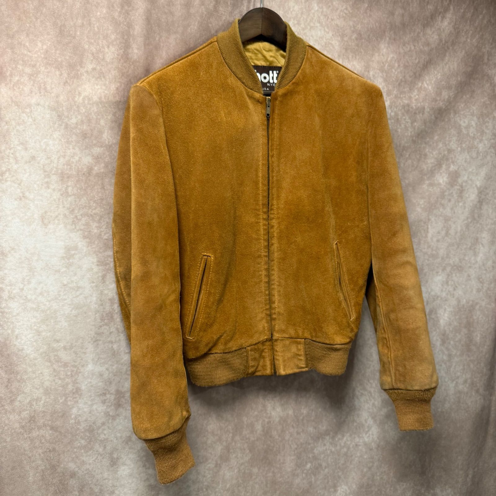 ✨OLD Schott 80s 米国製 スエード レザージャケット 38✨ショット
