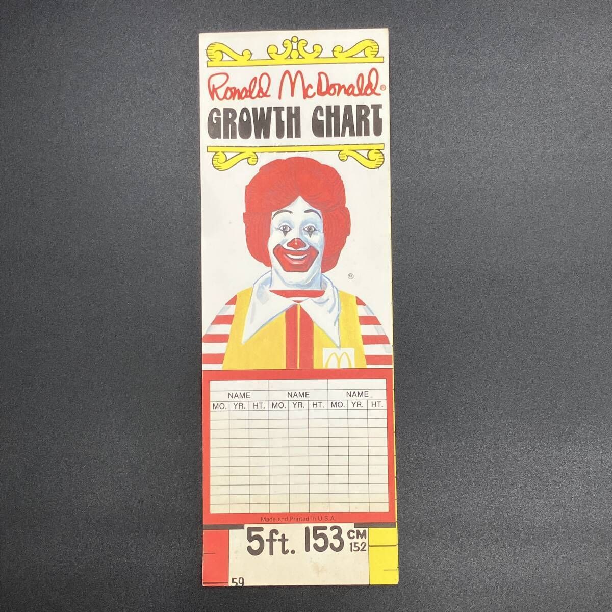 マクドナルド 1981 ロナルド 身長計 ポスター 看板 サイン McDonald's