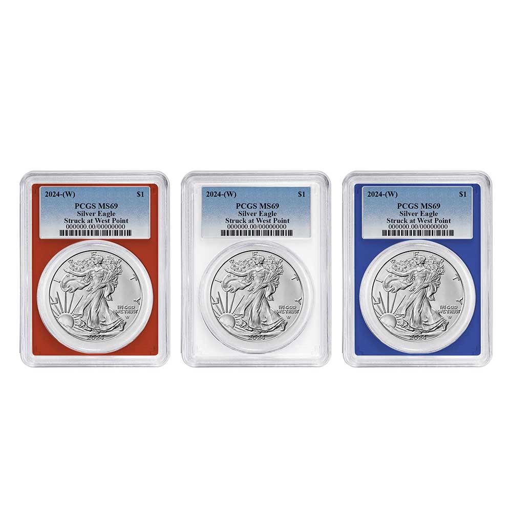 2024年 (W) 1ドル アメリカン シルバー イーグル 3枚セット PCGS MS69