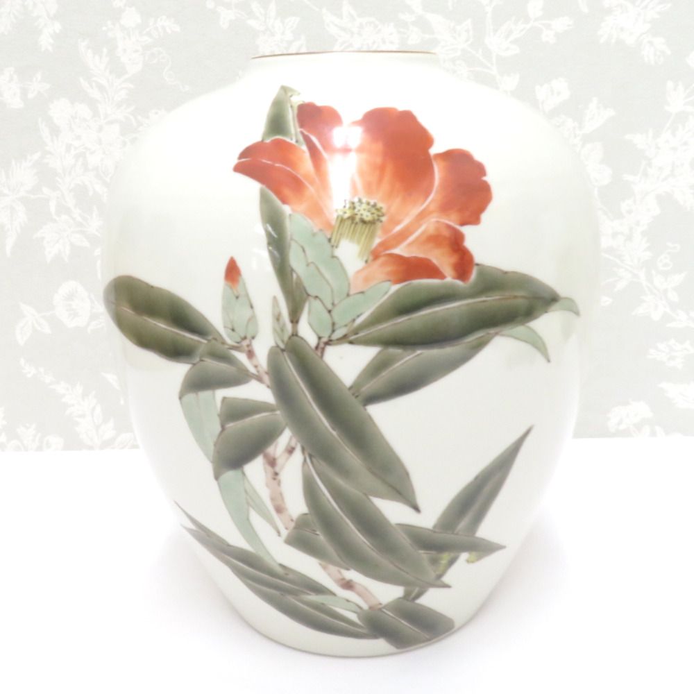 九谷焼 骨董・民芸品 インテリア 山田義明 龍山 龍山窯 花生 花器 花瓶