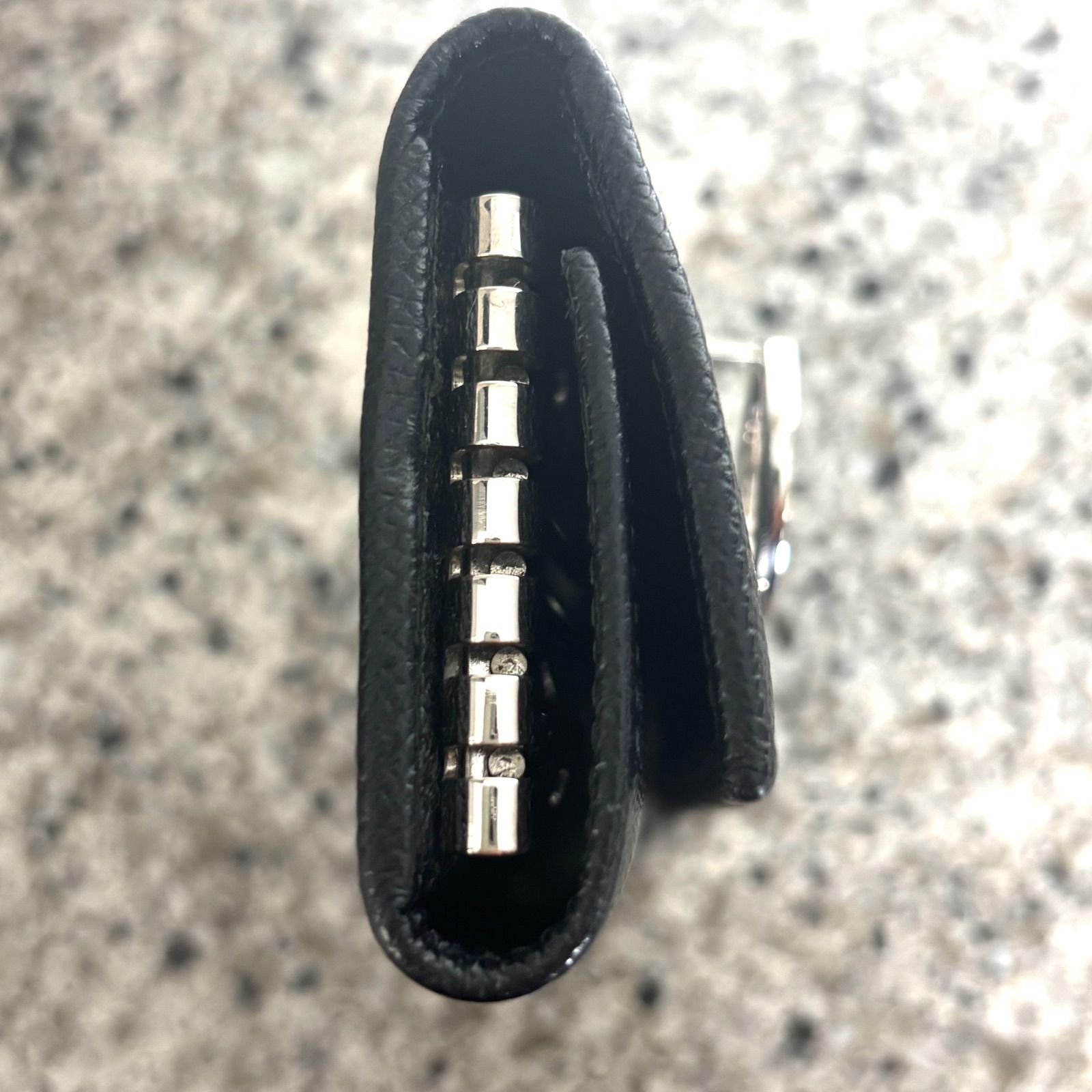 未使用】BVLGARI ブルガリ ブラック レザー 6連キーケース 黒 箱付き