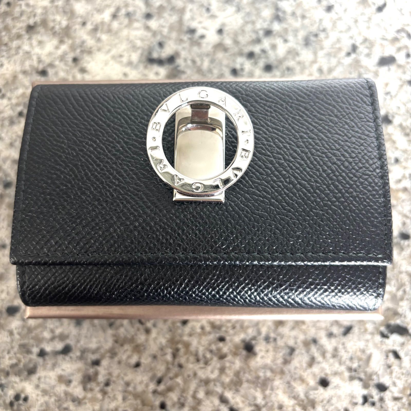 未使用】BVLGARI ブルガリ ブラック レザー 6連キーケース 黒 箱付き