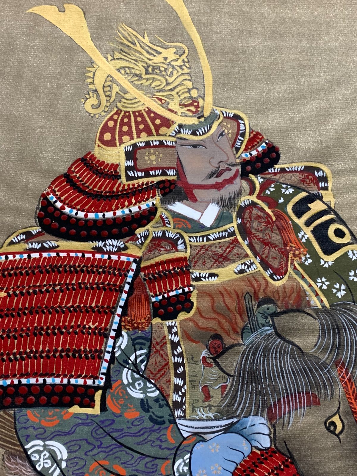 掛け軸】303 国井幸雪「富士武者図」山下松麓師事 岐阜の人 #茶掛