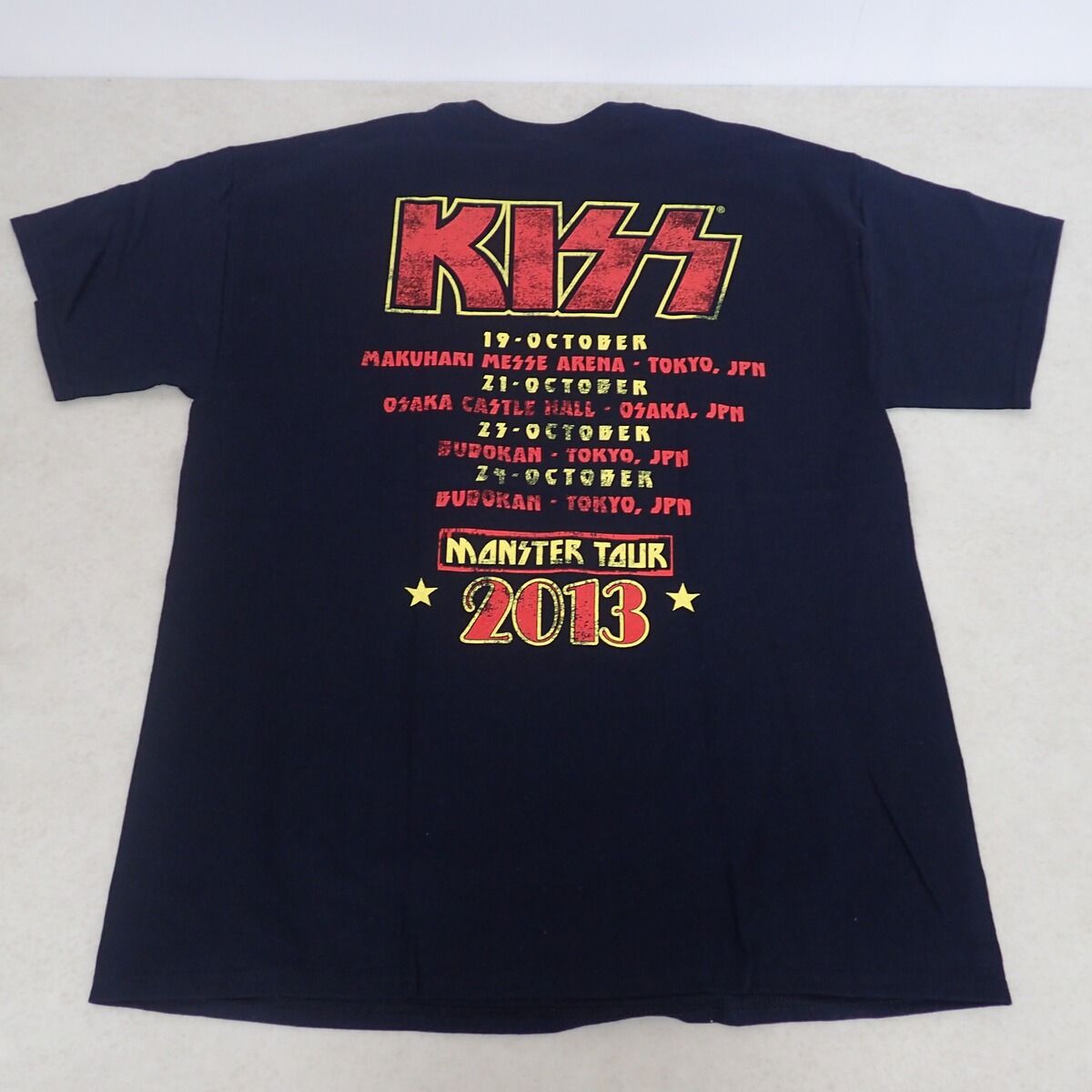 KISS MONSTER JAPAN TOUR 2013 Tシャツ 黄色フチ取り赤ロゴ 黒 Lサイズ
