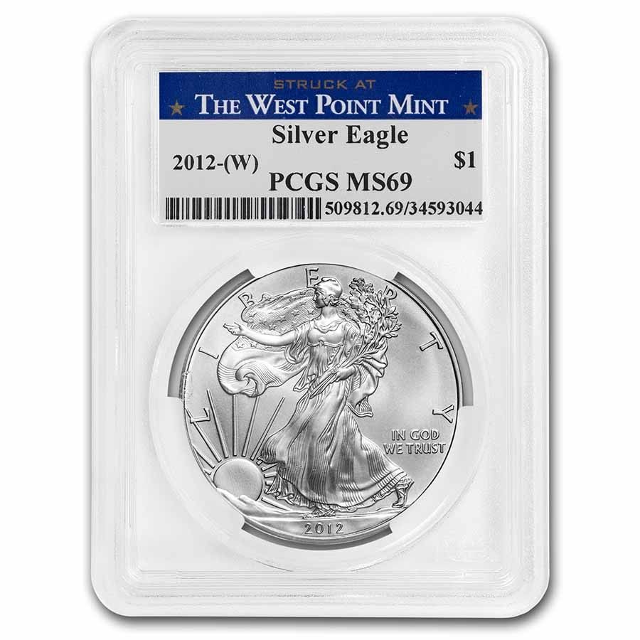 2012年 (W) シルバーイーグル MS-69 PCGS (ウェストポイントラベル