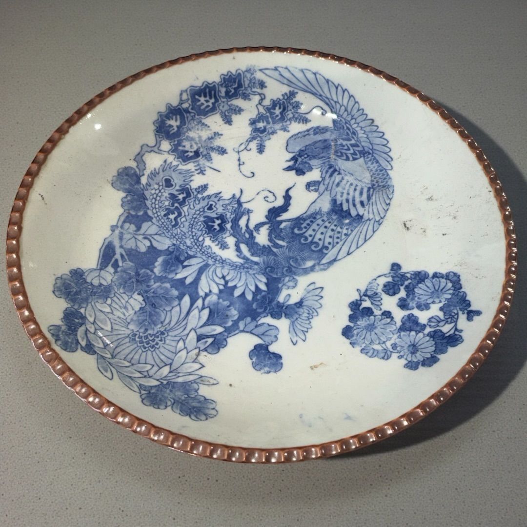 明治時代~昭和初期 伊万里 イゲ皿 骨董 アンティーク 時代物 染付 希少