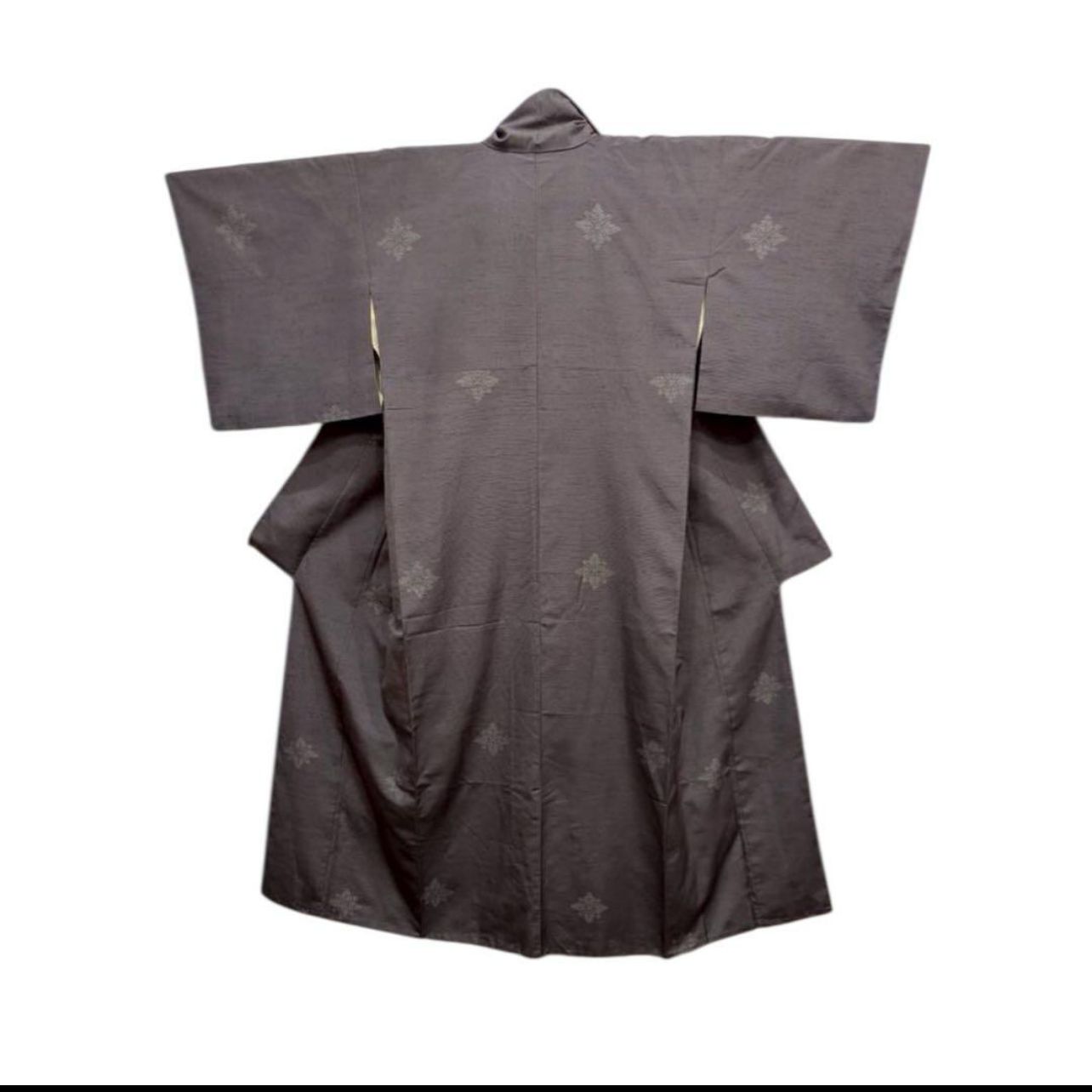 正絹 結城紬風 袷 フルセット コーディネート済 身丈157 裄64 コ8