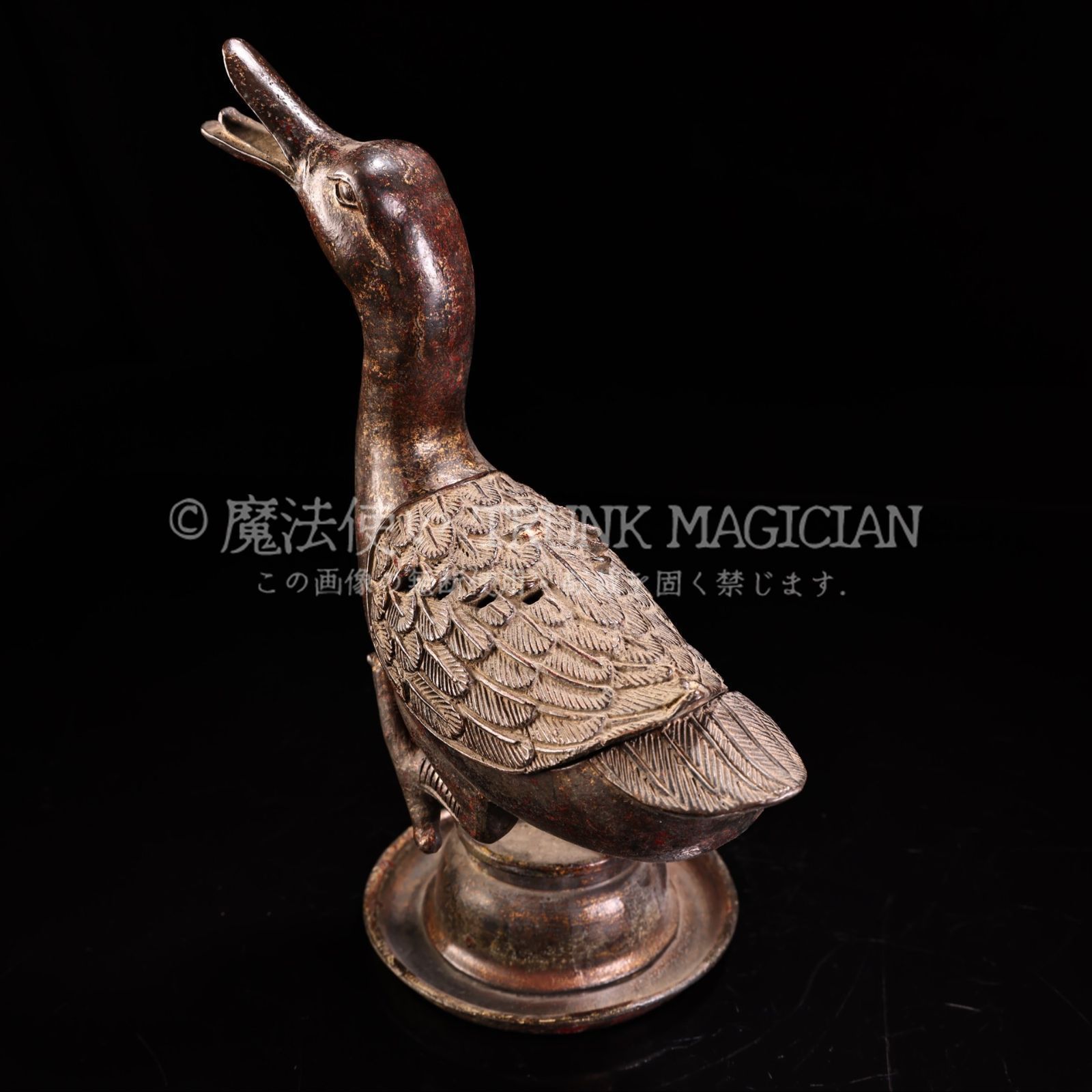 旧家蔵出し 銅製 泥金 鴨熏香炉 香炉 香道具 逸品仏具 仏具一般 供養品