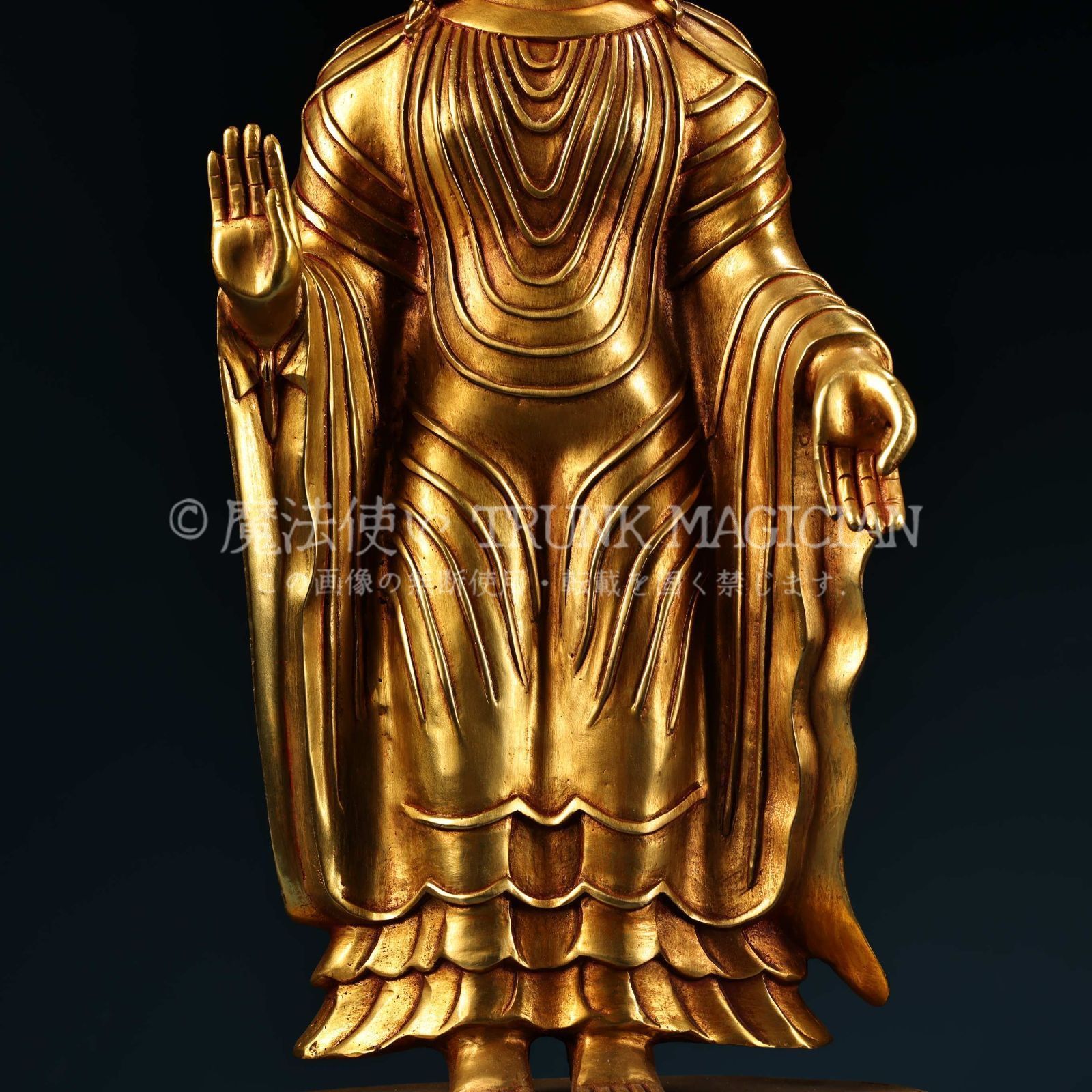 旧家蔵出し 銅製 塗金 浮彫 鏨刻 北魏仏像 仏像 密宗密教 供養品 古