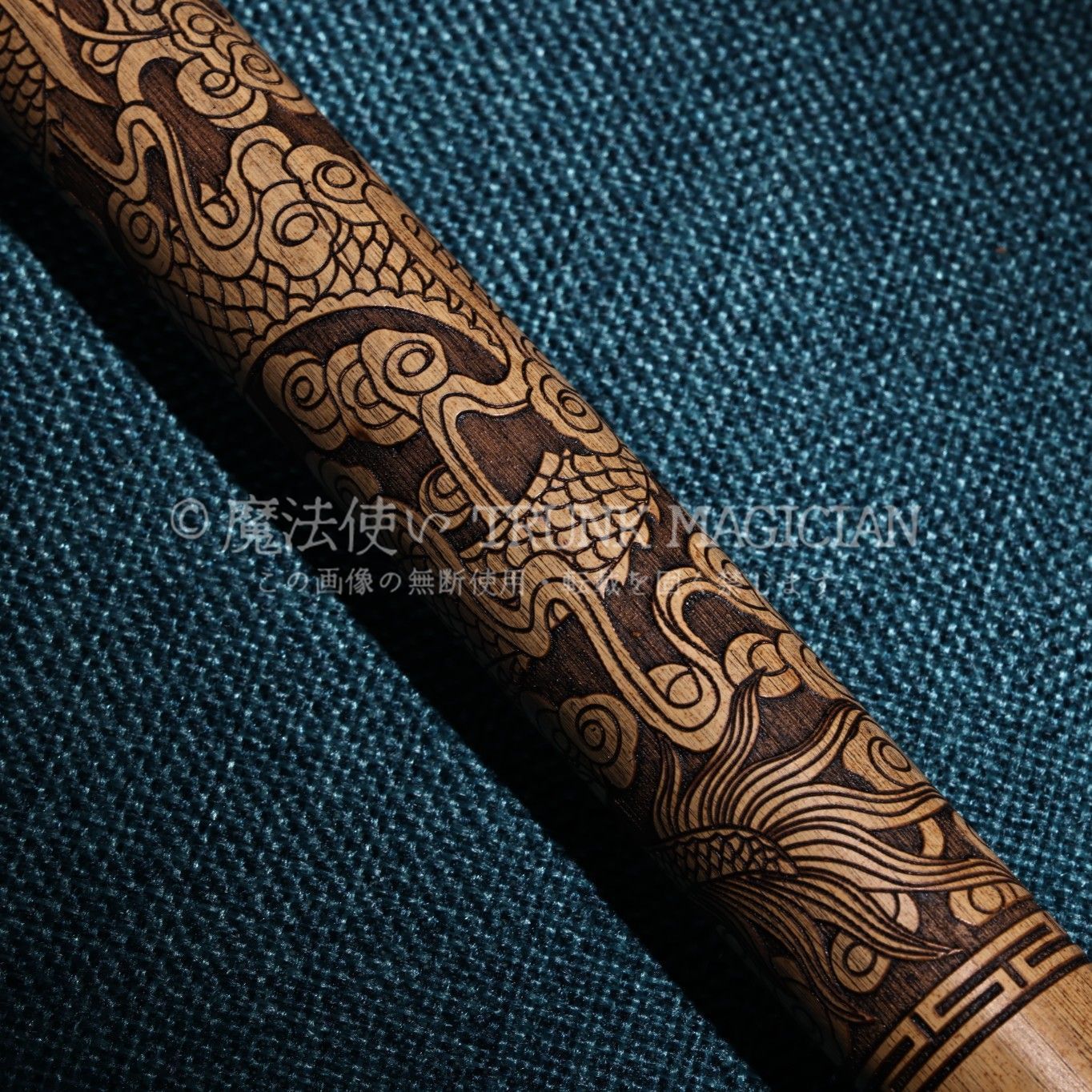 旧家蔵出し 竹材細密彫 竹彫 浮彫 龍紋 毛筆 文房具 書道品 供養品 古