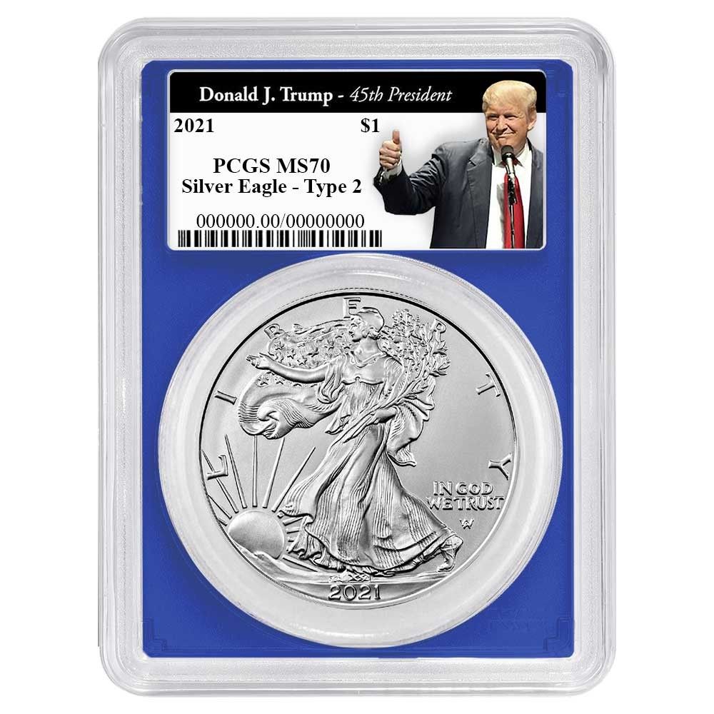 2021年 1ドル タイプ2 アメリカン シルバー イーグル PCGS MS70