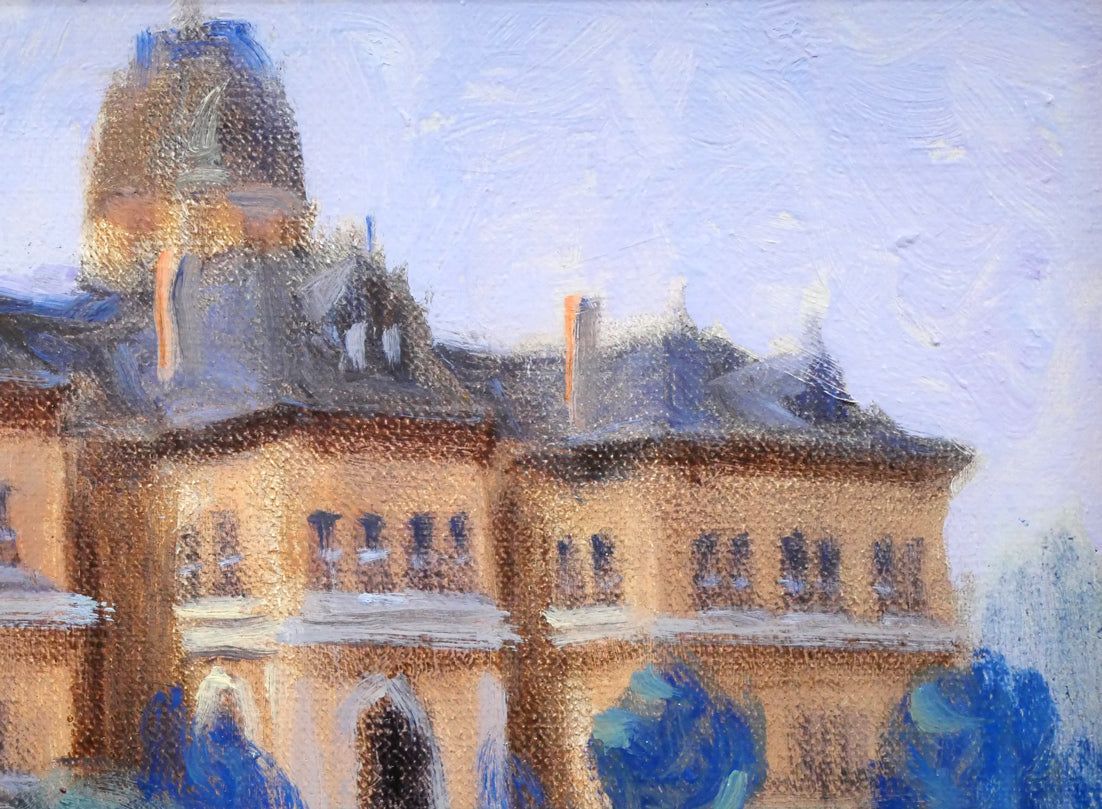 伊藤仁 油絵「北海道庁」F3号 額付き 1962年製作 伊藤仁 油絵「北海道