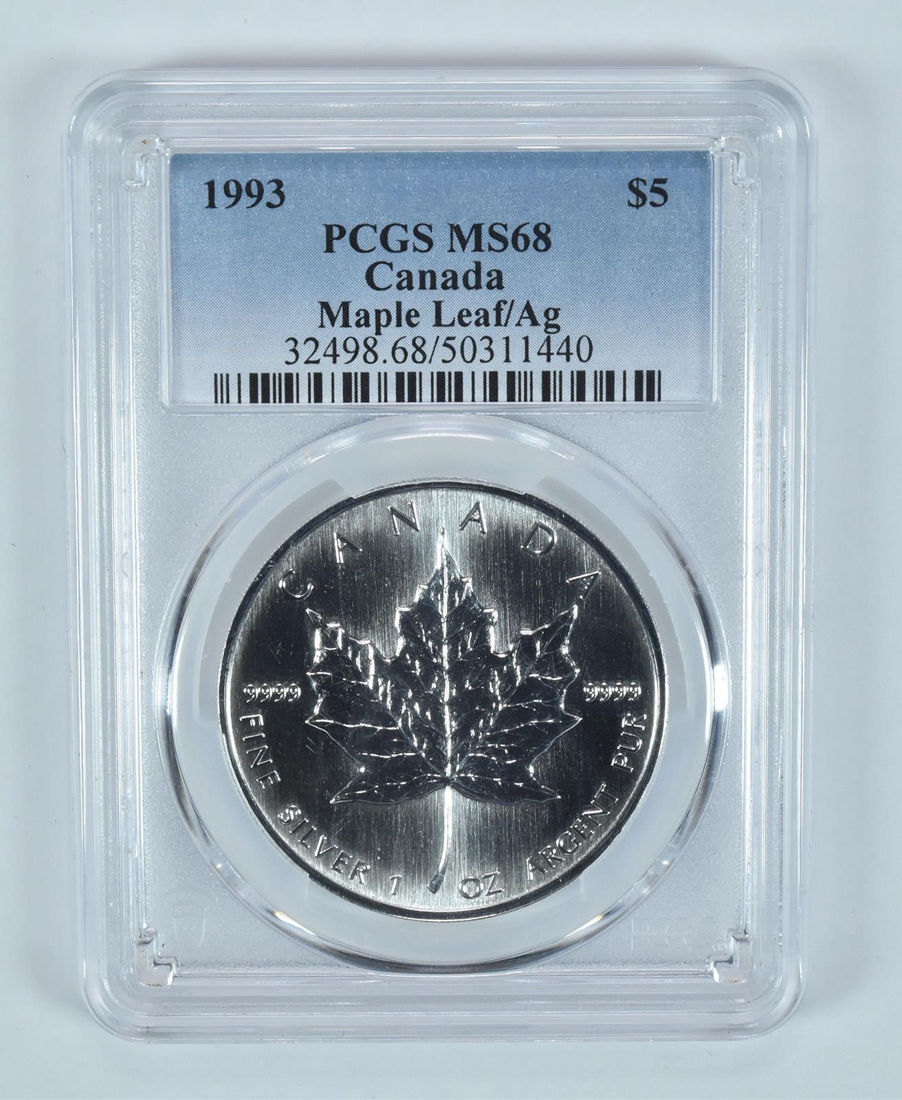 カナダ メープルリーフ 銀貨 5ドル 2019 2019年 修正プルーフ 5ドル