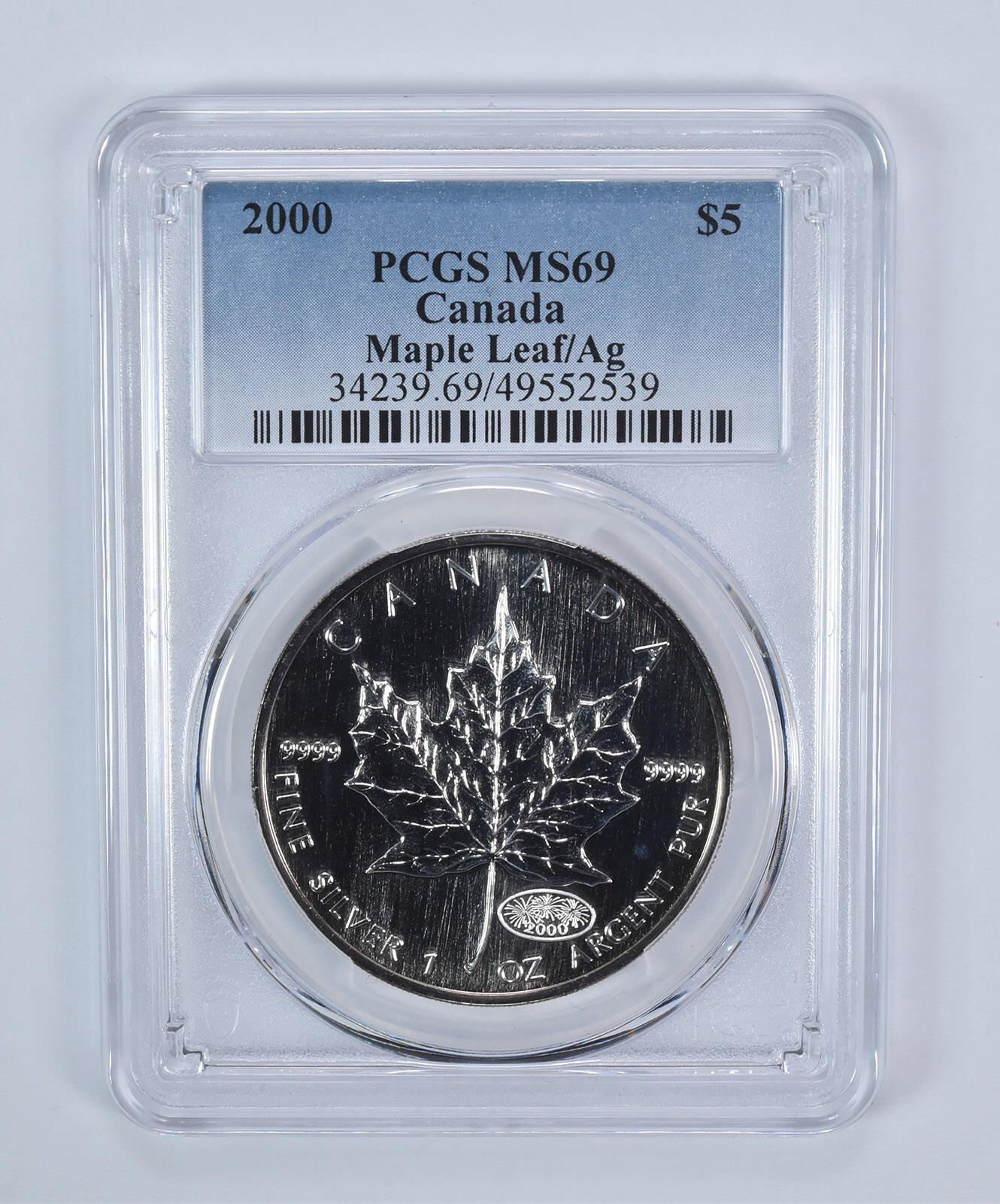2000年カナダ5ドル銀貨メープルリーフMS69 PCGSブルーラベル - メルカリ