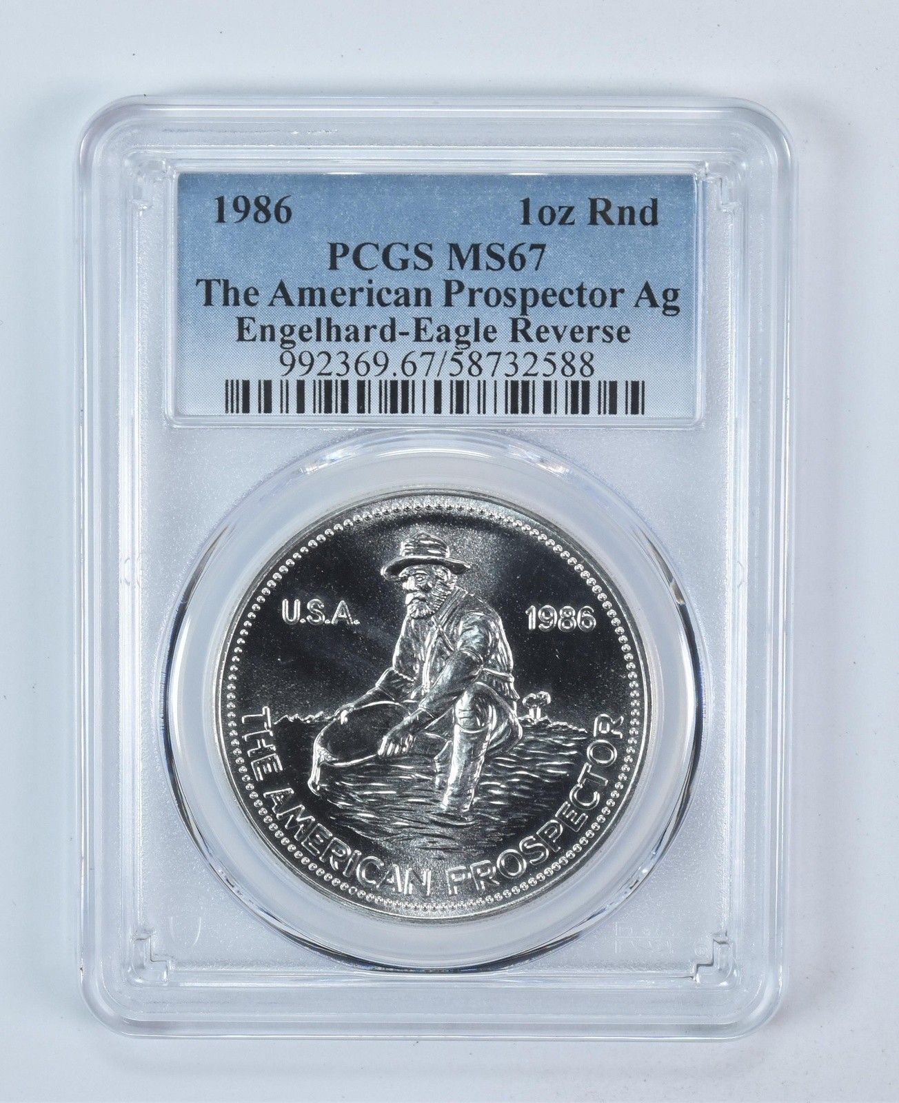 1986年 エンゲルハード プロスペクター 1オンス シルバー ラウンド