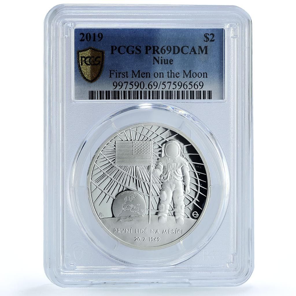 ニウエ 2ドル 人類初の月面着陸 宇宙飛行士 PR69 PCGS 銀貨 2019年