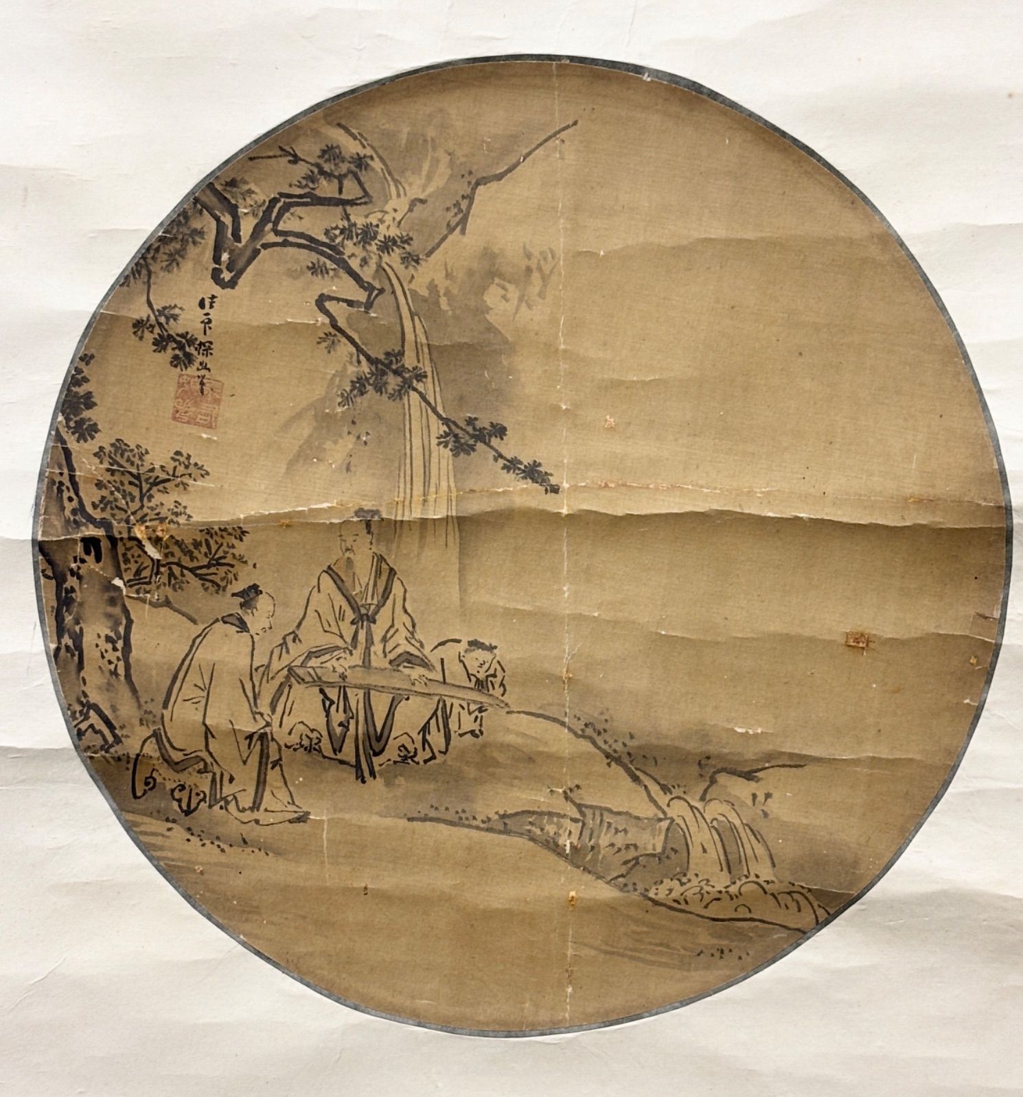 掛軸 M.92 探幽 人物の図 落款印あり ＃茶掛＃古美術 #骨董品 #まとめ