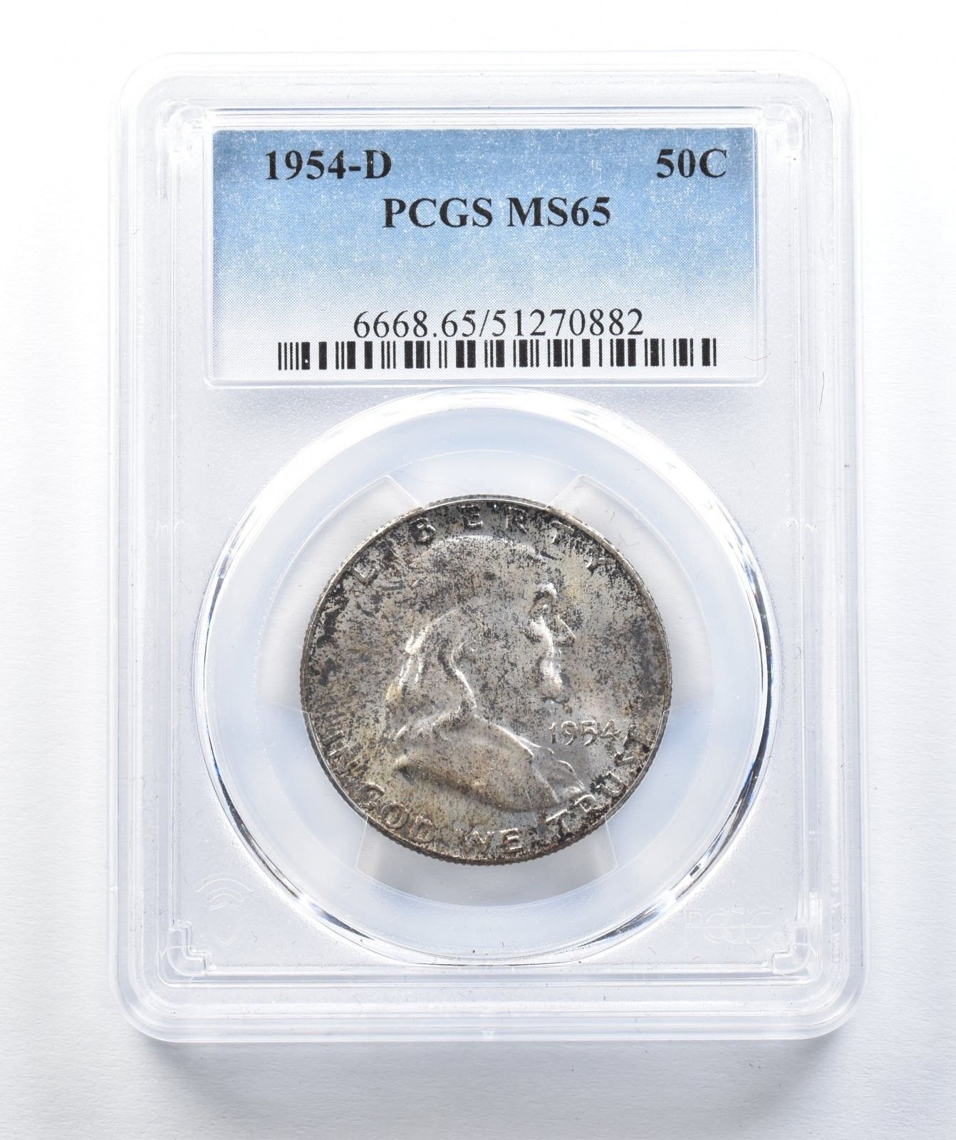 1954-D フランクリン ハーフダラー MS65 PCGS Td *8524 - メルカリ
