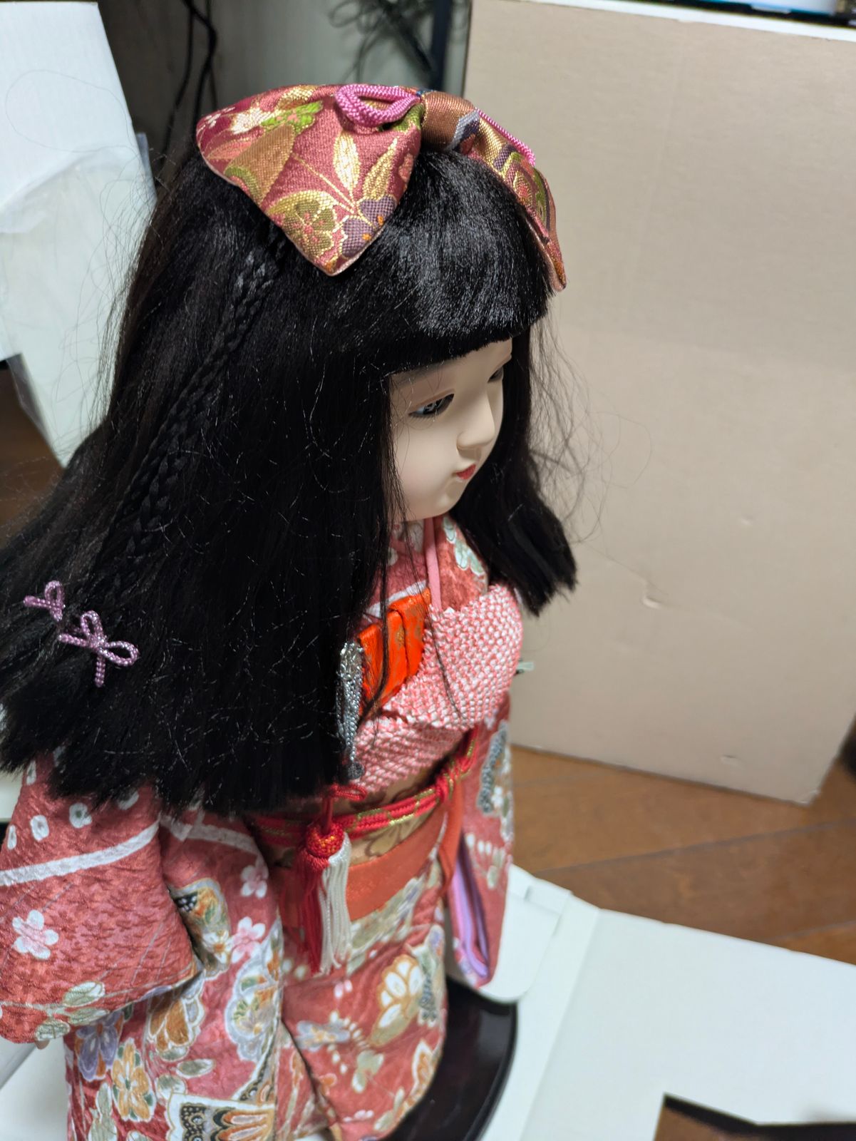 吉德大光 市松人形 京都西陣友禅 高さ約48cm 日本人形 伝統工芸品