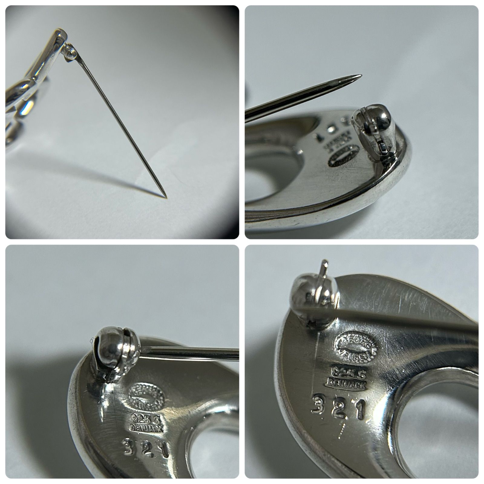 要状態確認】 ジョージジェンセン ブローチ 321 スプラッシュ Silver