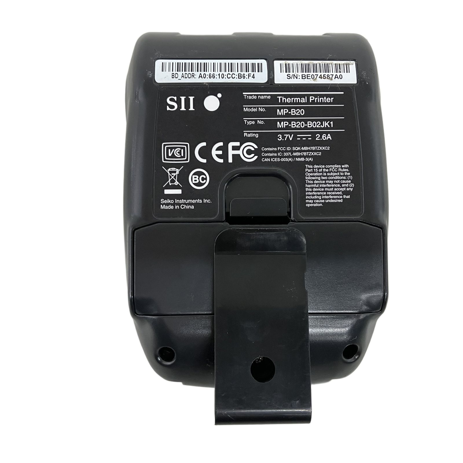 SII セイコーインスツル MP-B20 モバイル レシート サーマル
