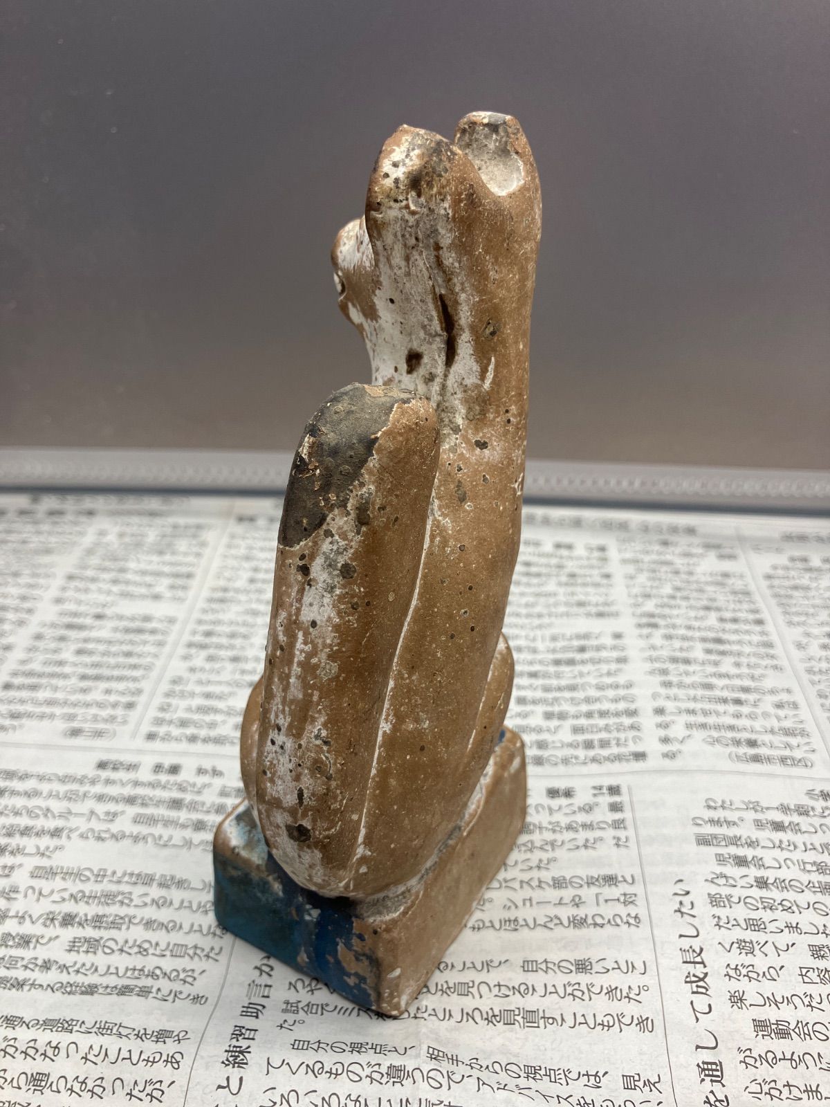 戦前 稲荷狐 土人形 奉納品 お稲荷さん 民藝 古道具 明治大正 昭和初期