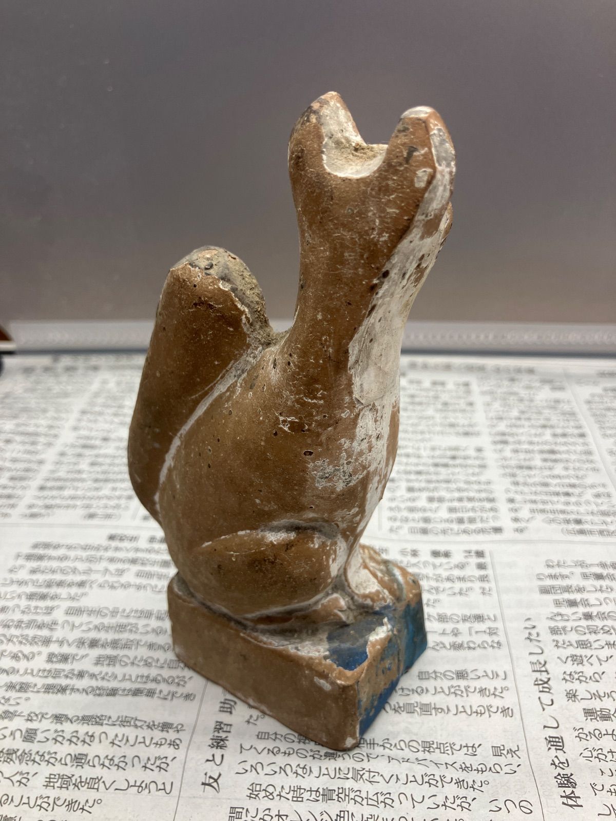 戦前 稲荷狐 土人形 奉納品 お稲荷さん 民藝 古道具 明治大正 昭和初期