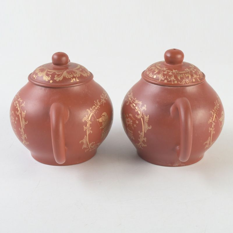 中国 染付 山水文 茶壷 茶心壷 時代箱付 V R5973 中国