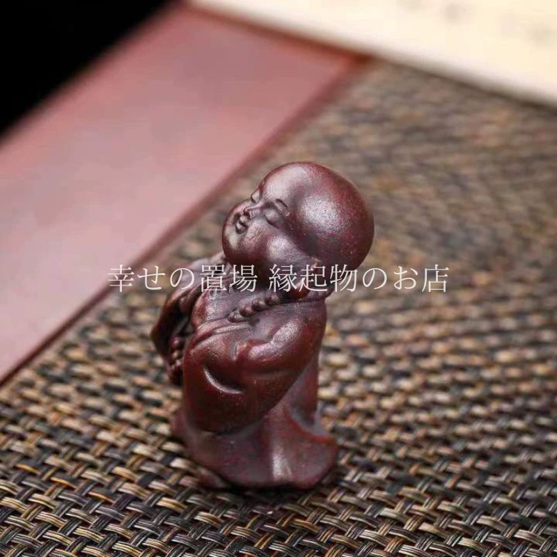 小沙弥 小僧 僧侶 置物 オブジェ 風水 茶寵 紫砂 茶玩 茶道具 茶席 茶