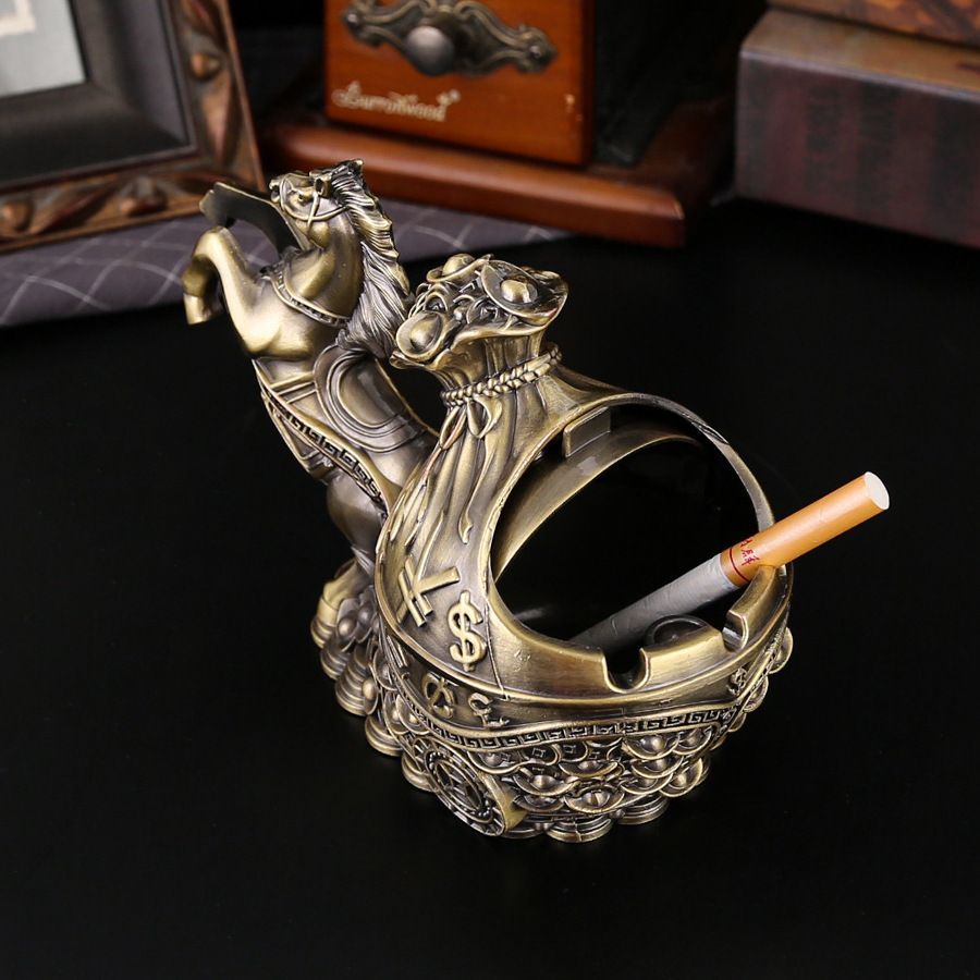 新品未使用 卓上灰皿 合金製金属工芸品 来客用装飾品 十二支動物型