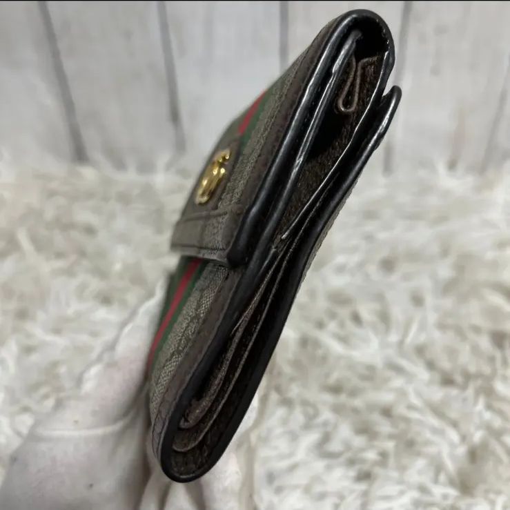 GUCCI グッチ GGスプリーム オフィディア シェリーライン 二つ折り財布