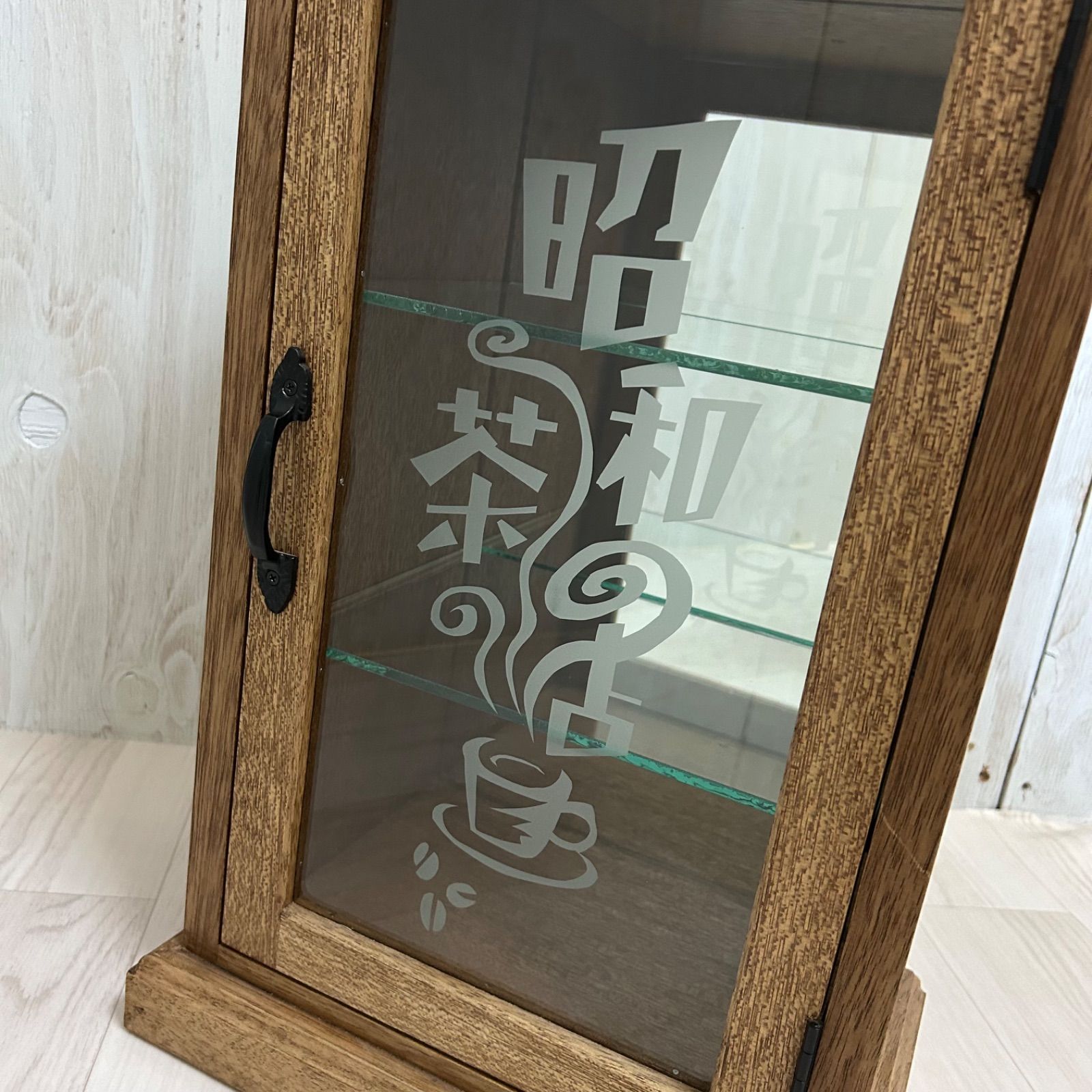 レトロ 木製 ガラスケース 三段 ショーケース 卓上 展示ケース 店舗
